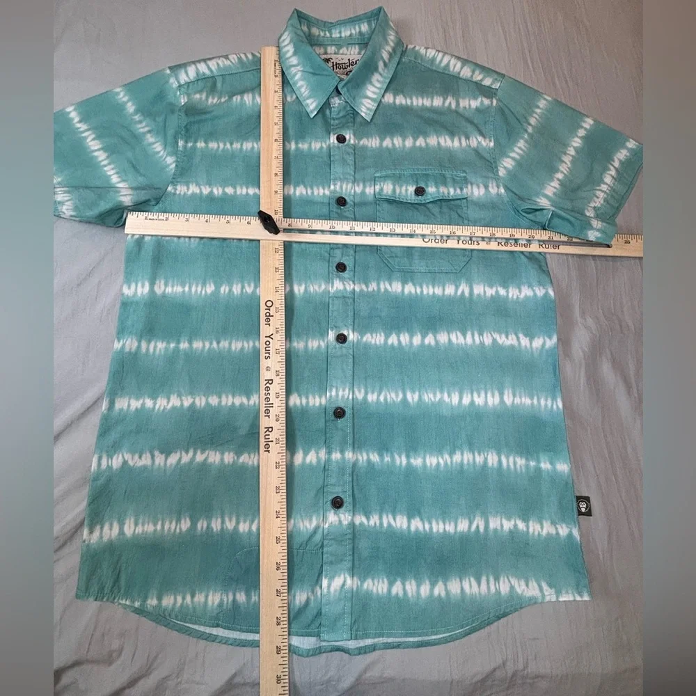 Howler Brothers San Gabriel Shirt‎ Hazy Horizon Seaspray Green Tie Dye